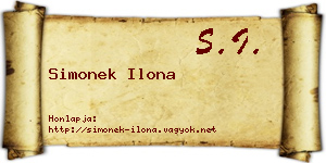 Simonek Ilona névjegykártya